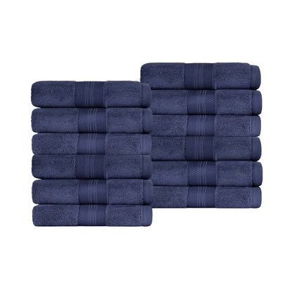 Superior Premium Turkish-Cotton Assorted Towel Set - Navy Blue
