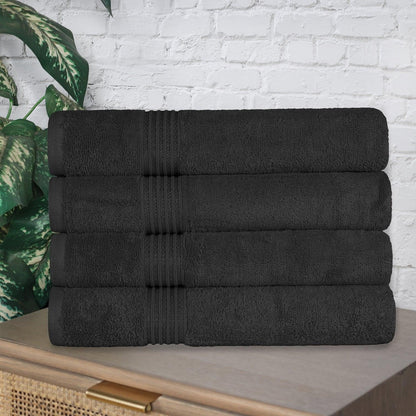 Egyptian Cotton Highly Absorbent Solid 4 Piece Bath Towel Set