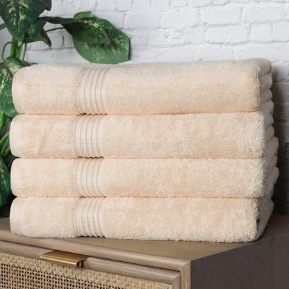 Egyptian Cotton Highly Absorbent Solid 4 Piece Bath Towel Set