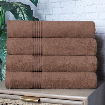 Egyptian Cotton Highly Absorbent Solid 4 Piece Bath Towel Set