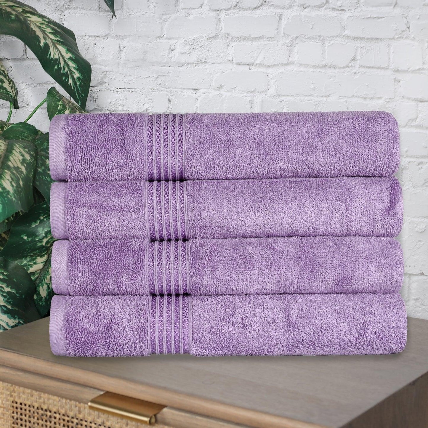 Egyptian Cotton Highly Absorbent Solid 4 Piece Bath Towel Set