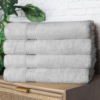 Egyptian Cotton Highly Absorbent Solid 4 Piece Bath Towel Set