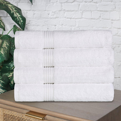 Egyptian Cotton Highly Absorbent Solid 4 Piece Bath Towel Set