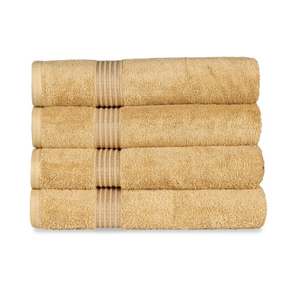 Egyptian Cotton Highly Absorbent Solid 4 Piece Bath Towel Set