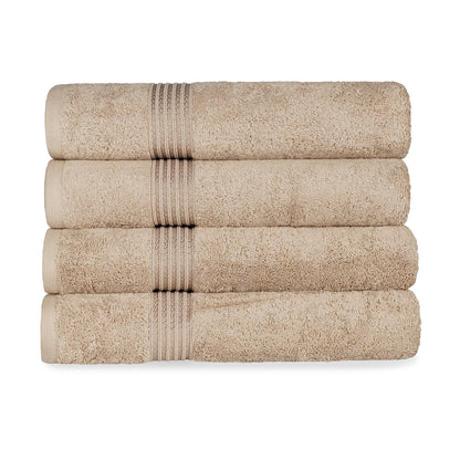 Egyptian Cotton Highly Absorbent Solid 4 Piece Bath Towel Set