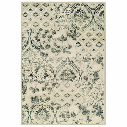  Navan Distressed Floral Damask Indoor Area Rug or Runner