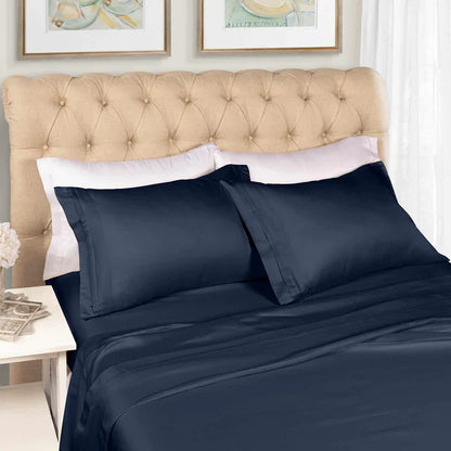 Egyptian Cotton 700 Thread Count Eco Friendly Solid Sheet Set - NavyBlue