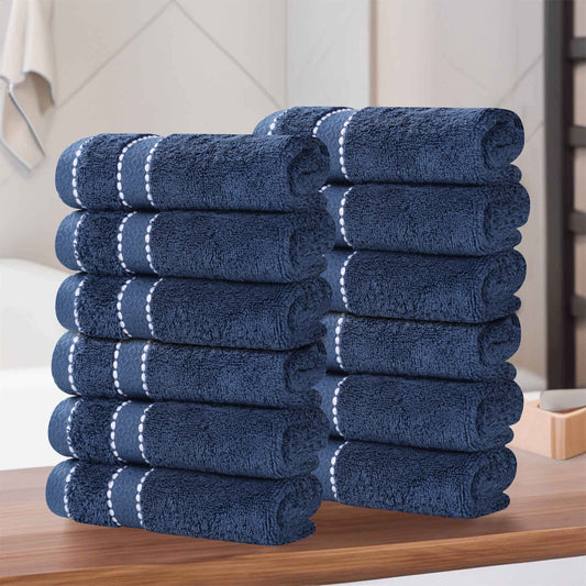 Niles Egyptian Giza Cotton Absorbent Face Towel Washcloth Set of 12