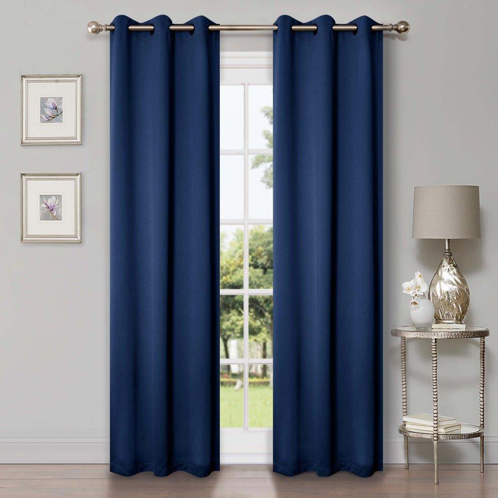 Solid Machine Washable Room Darkening Blackout Curtain 42 Inches