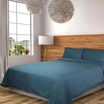 Cotton Percale Modern Traditional Duvet Cover Set - NavyBlue