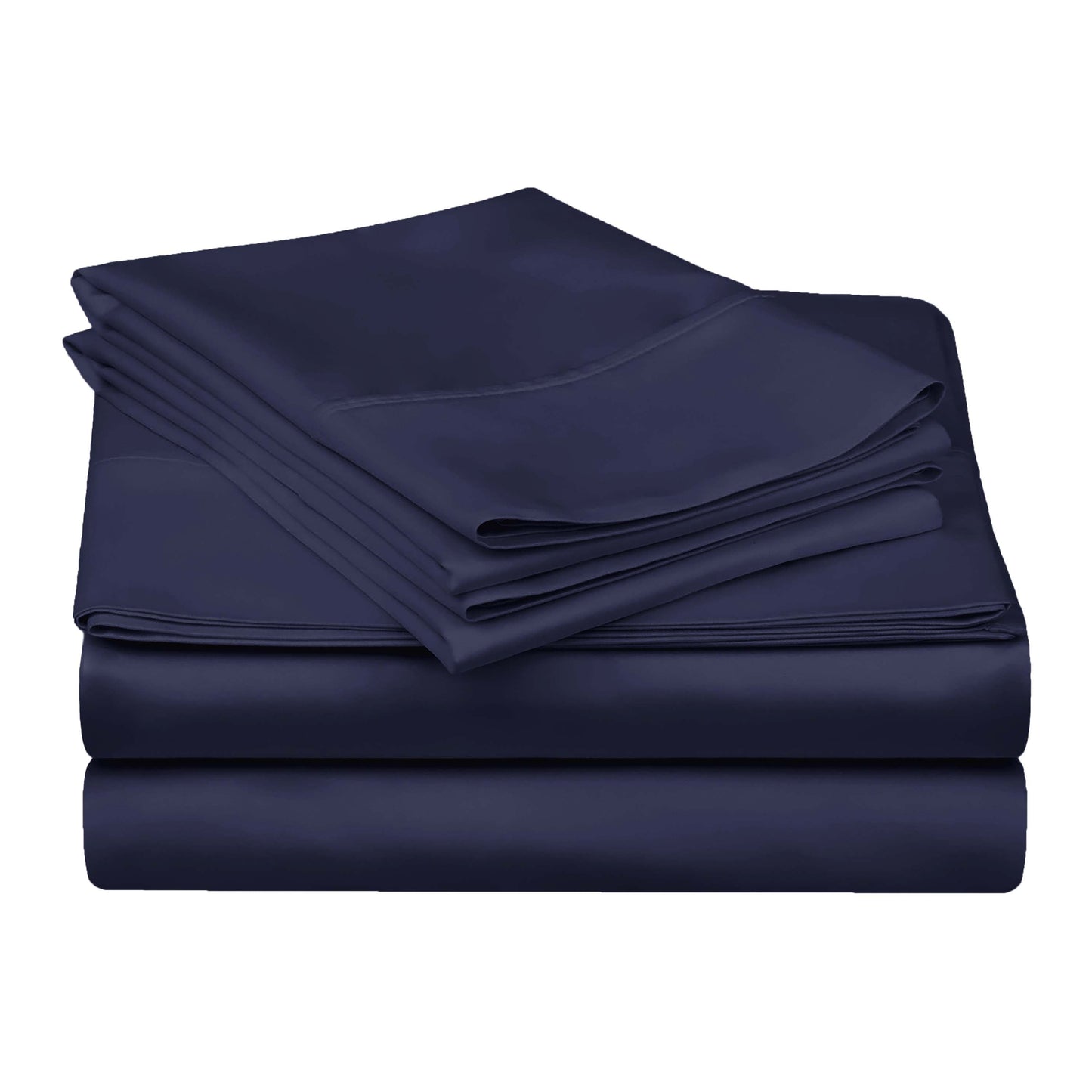 Egyptian Cotton 300 Thread Count Solid Deep Pocket Sheet Set - Navy Blue