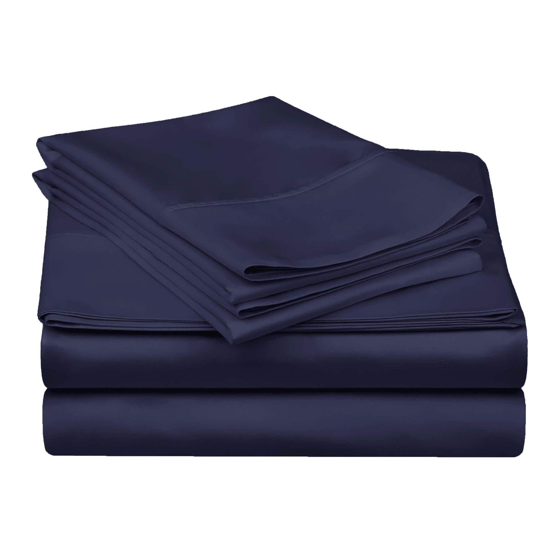 Egyptian Cotton 300 Thread Count Solid Deep Pocket Sheet Set - Navy Blue
