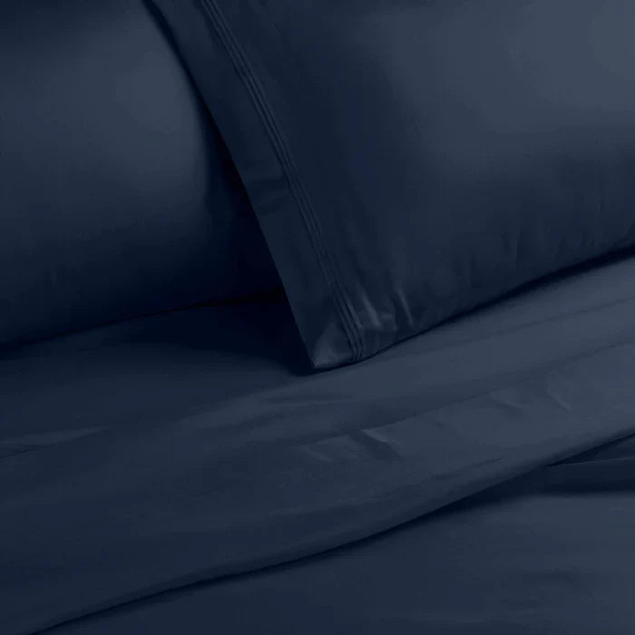 Egyptian Cotton 700 Thread Count Eco Friendly Solid Sheet Set - NavyBlue