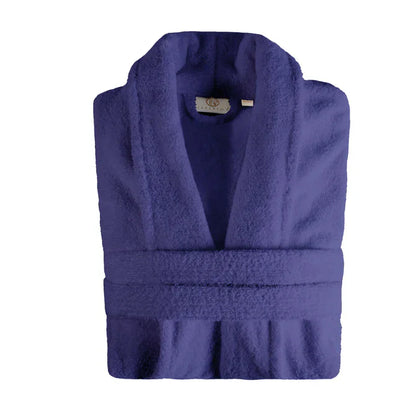 Classic Women's Bath Robe Turkish Cotton Bathrobe with Adjustable Belt - NavyBlue