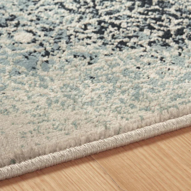 Apollo Distressed Oriental Floral Damask Indoor Area Rug - NavyBlue