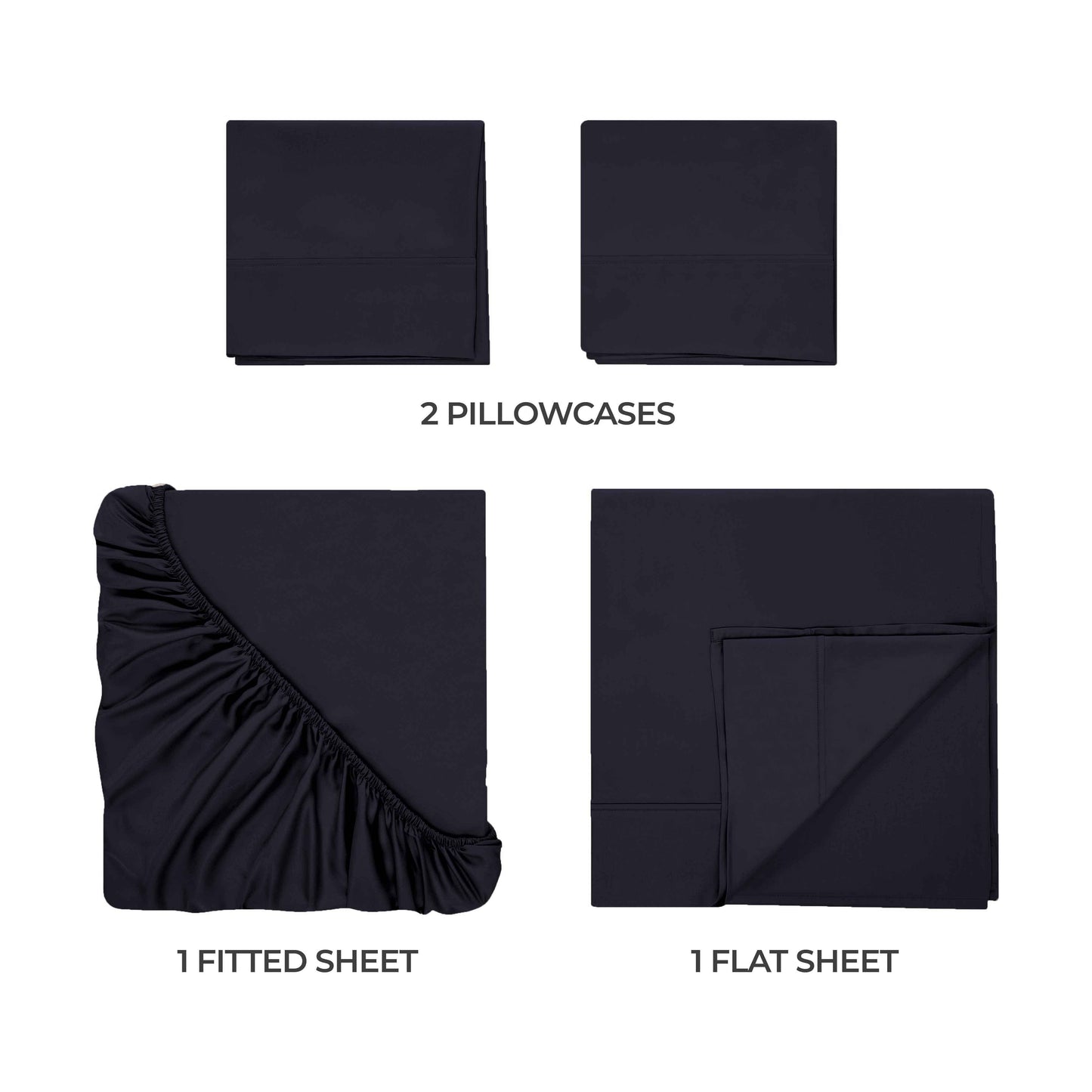 400 Thread Count Egyptian Cotton Solid Deep Pocket Sheet Set - NavyBlue