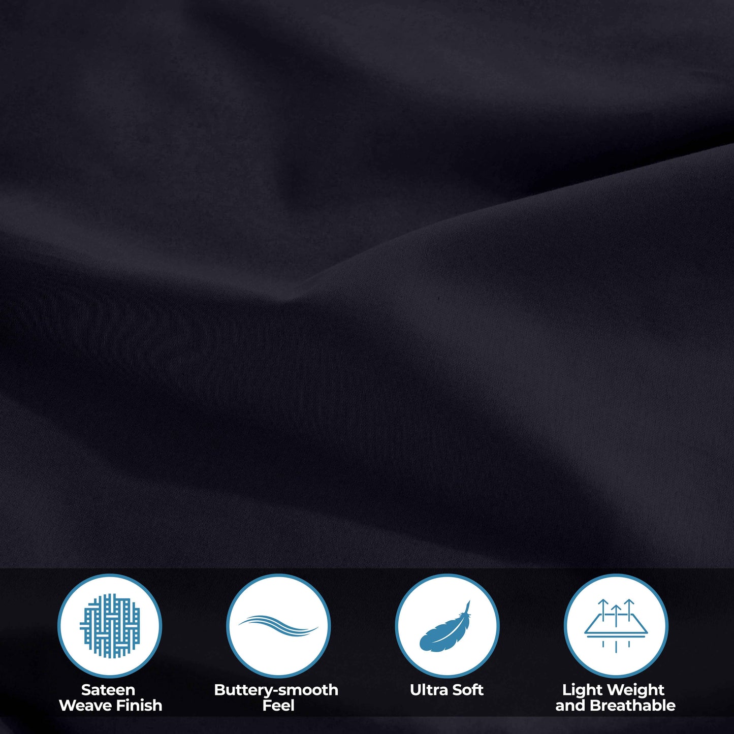 Egyptian Cotton 300 Thread Count Solid Deep Pocket Sheet Set - NavyBlue