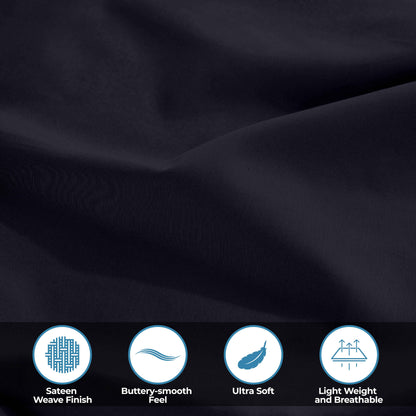 400 Thread Count Egyptian Cotton Solid Deep Pocket Sheet Set - NavyBlue