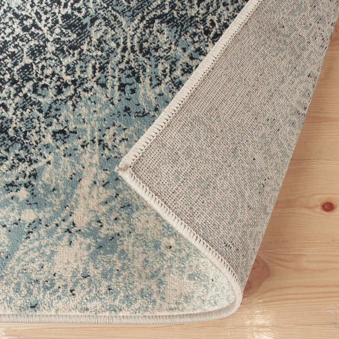 Apollo Distressed Oriental Floral Damask Indoor Area Rug - NavyBlue