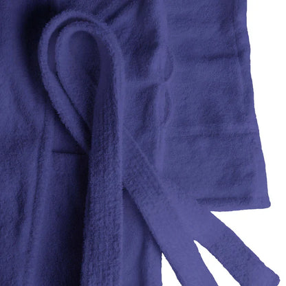 Classic Women's Bath Robe Turkish Cotton Bathrobe with Adjustable Belt - NavyBlue