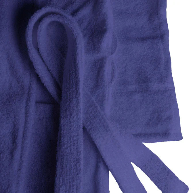 Classic Men's Bath Robe Turkish Cotton Bathrobe with Adjustable Belt - NavyBlue