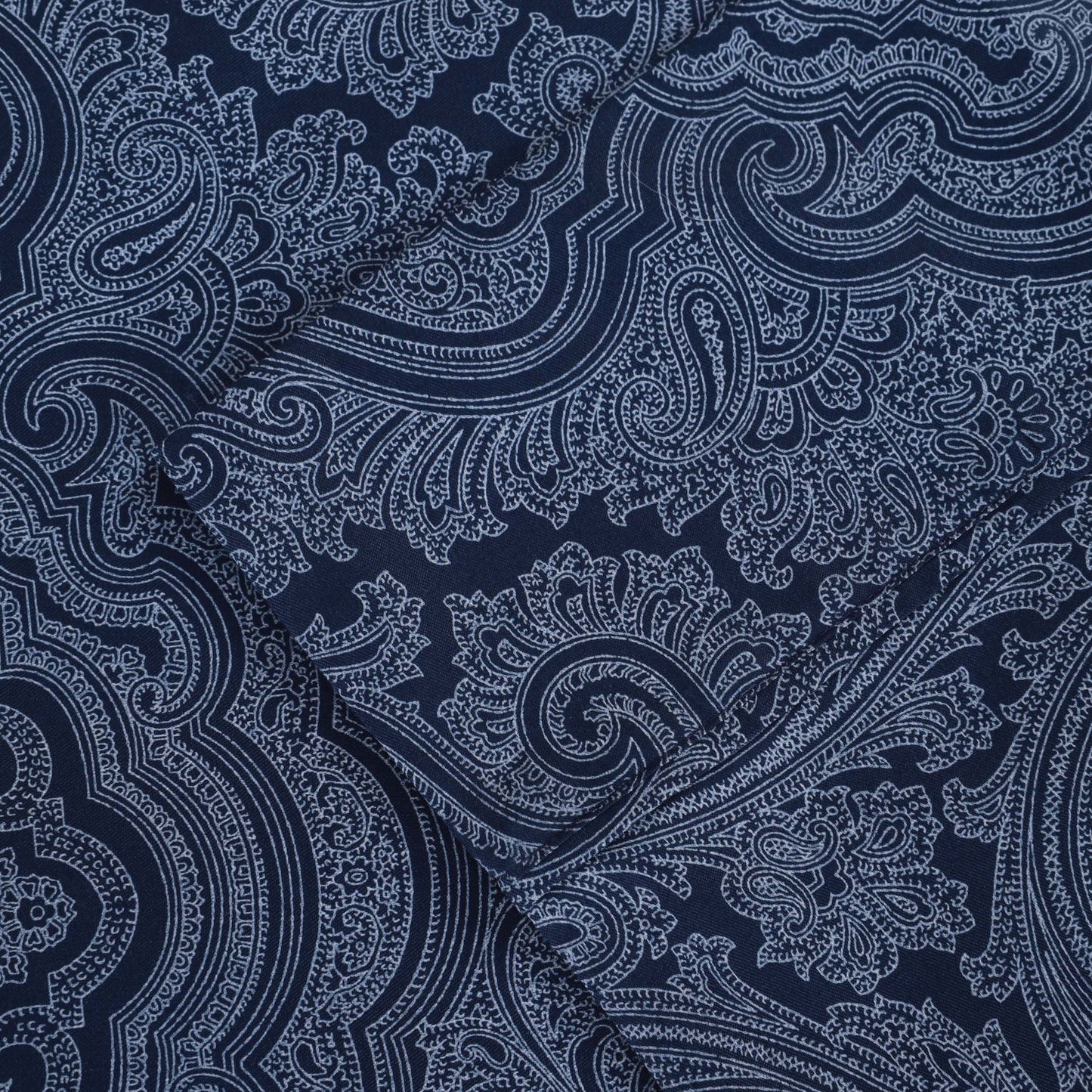 Italian Paisley 600 Thread Count Cotton Blend Deep Pocket Sheet Set - NavyBlue