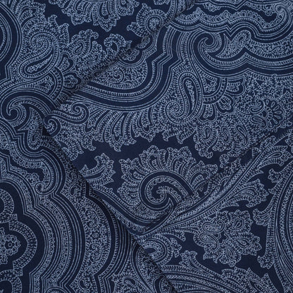 Italian Paisley 600 Thread Count Cotton Blend Deep Pocket Sheet Set - NavyBlue