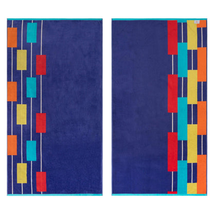 Neon Tiles Oversized 2 Piece Beach Towel Set
