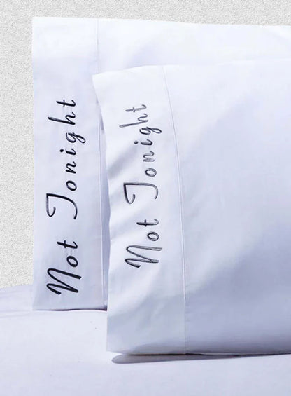 Embroidered Quotes 500 Thread Count Cotton 2 Piece Pillowcase Set - Not Everything