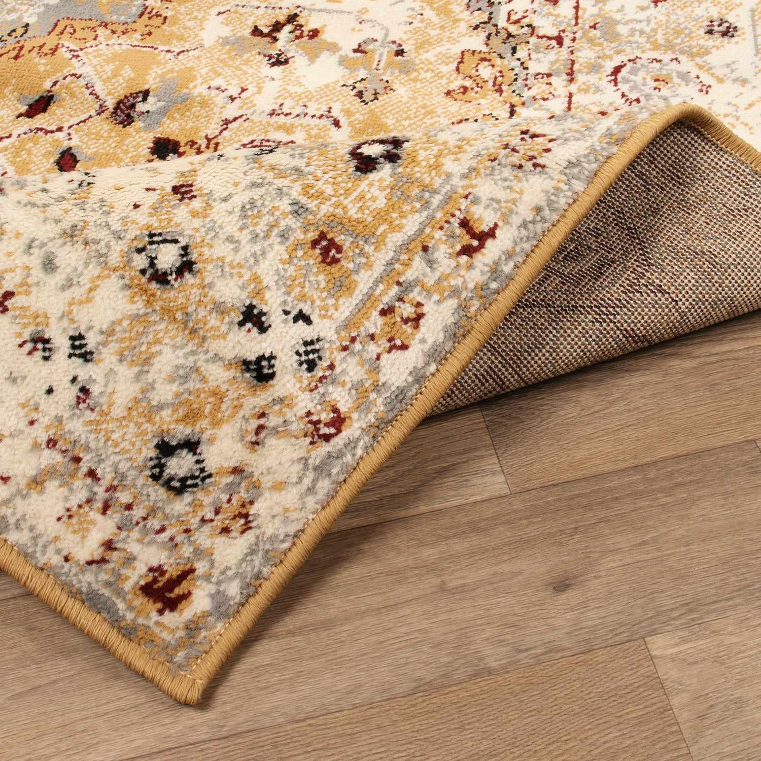 Superior Nysa Oriental Floral and Vines Indoor Farmhouse Area Rug -  Cream