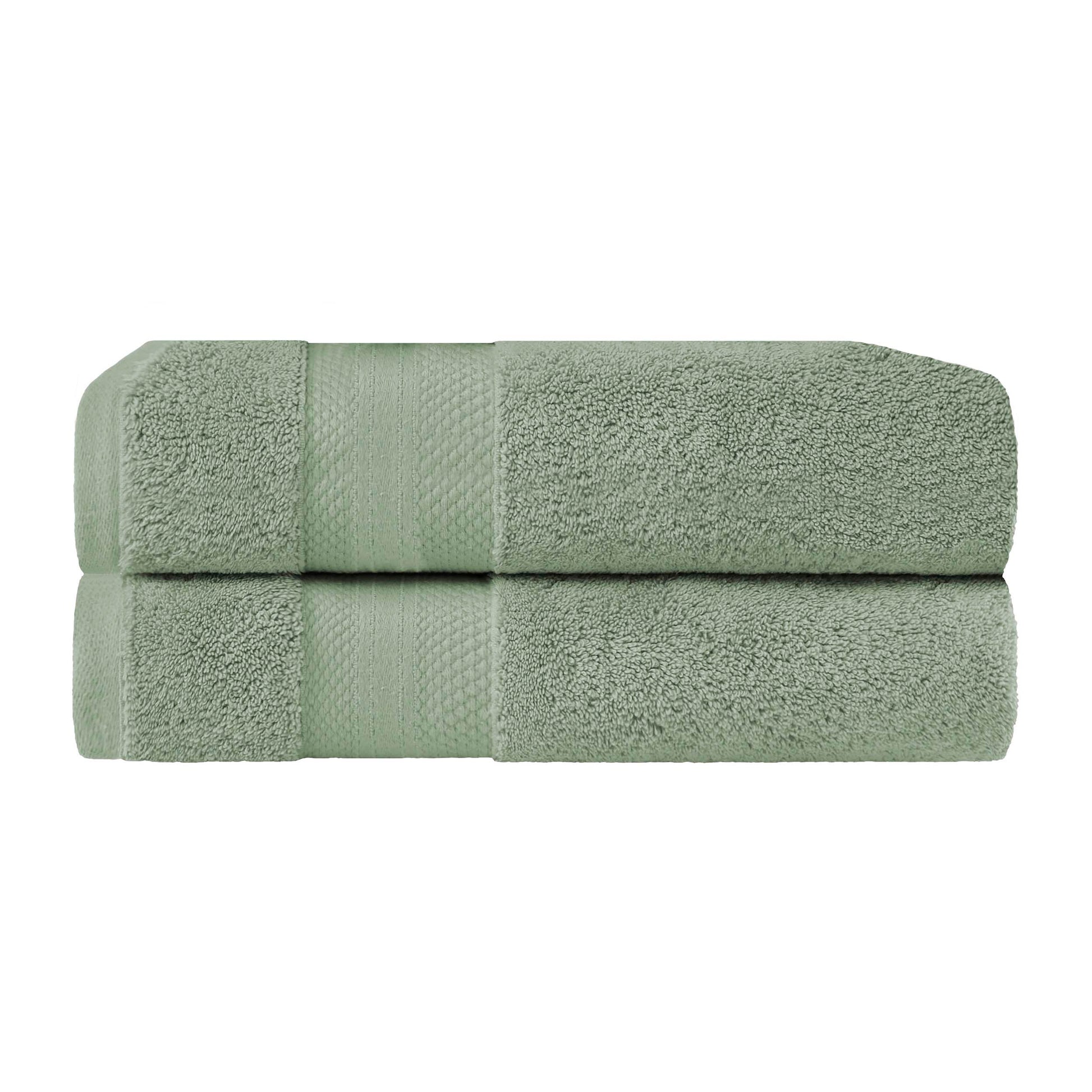 Superior Premium Turkish-Cotton Assorted Towel Set - Olive Green