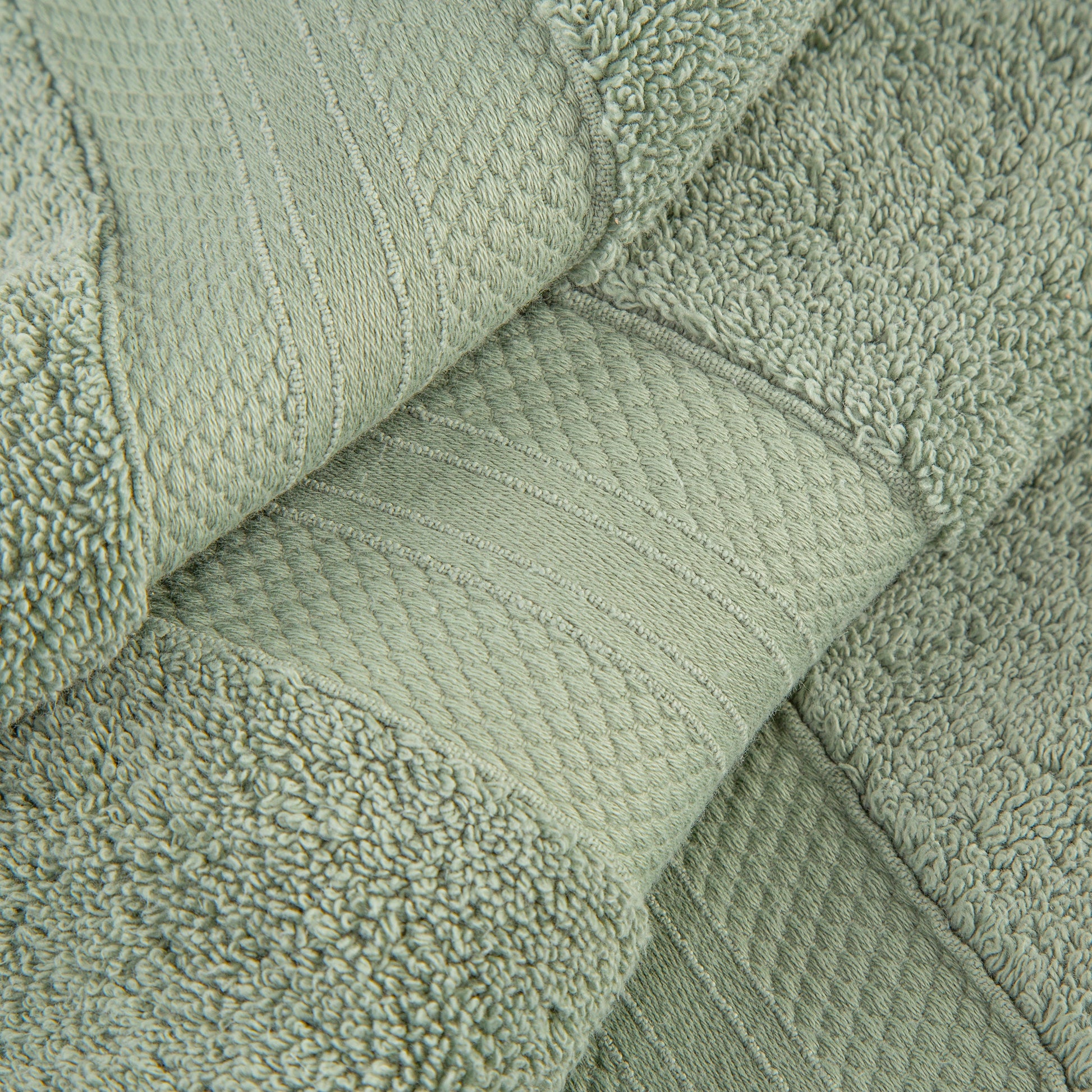 Superior Premium Turkish-Cotton Assorted Towel Set - Olive Green
