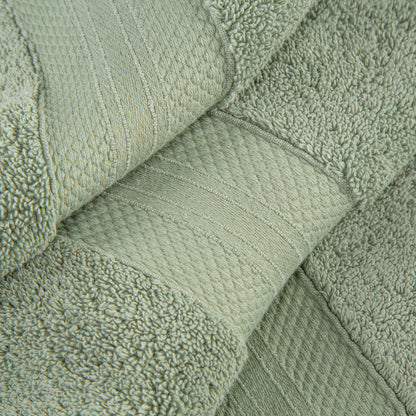 Superior Premium Turkish-Cotton Assorted Towel Set - Olive Green