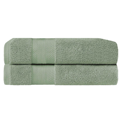 Superior Premium Turkish-Cotton Assorted Towel Set -  Olive green