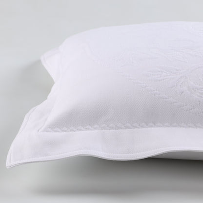 Oslo Cotton Jacquard Premium Matelasse Pillow Sham - White