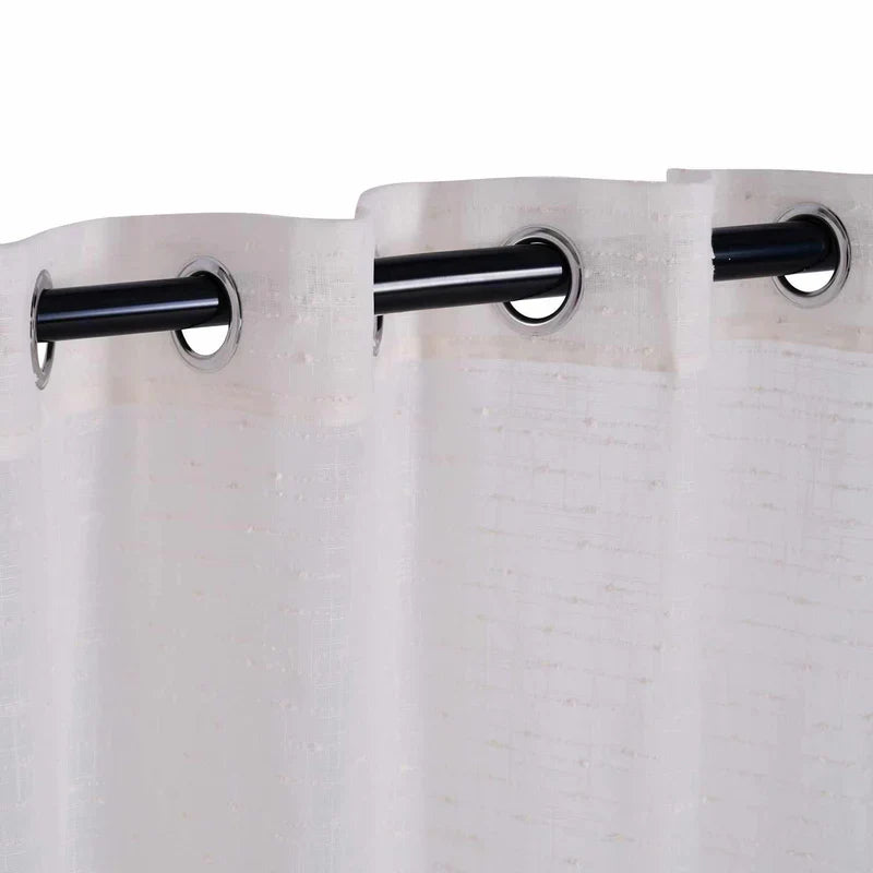 Meteorite Textured Grommet Sheer Curtain Panel Set of 2 - OffWhite