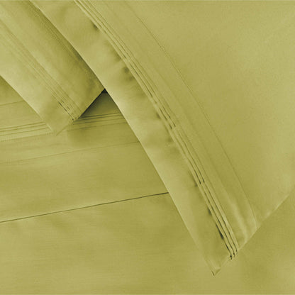  Egyptian Cotton 650 Thread Count Eco-Friendly Solid Sheet Set - OliveGreen