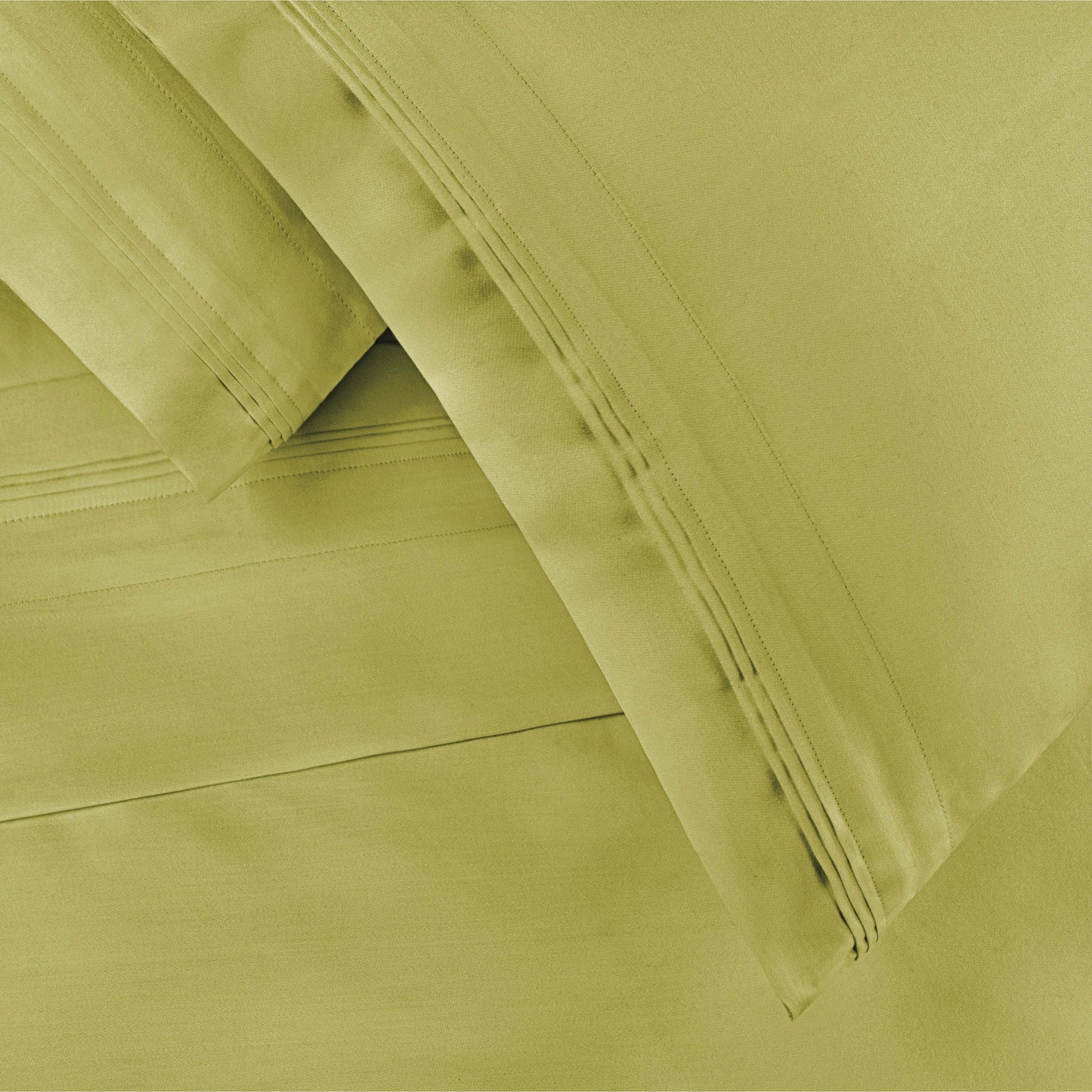 Superior Premium 650 Thread Count Egyptian Cotton Solid Deep Pocket Sheet Set - Olive Green