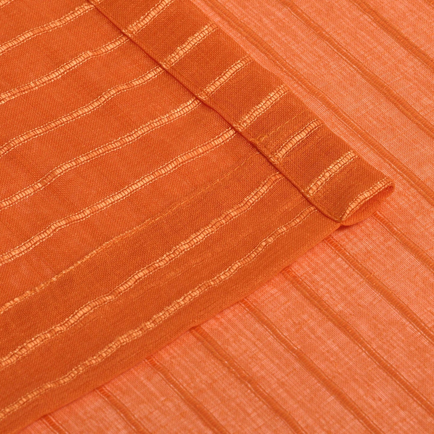 Jackson Striped Sheer Window Curtain Panels - Orange