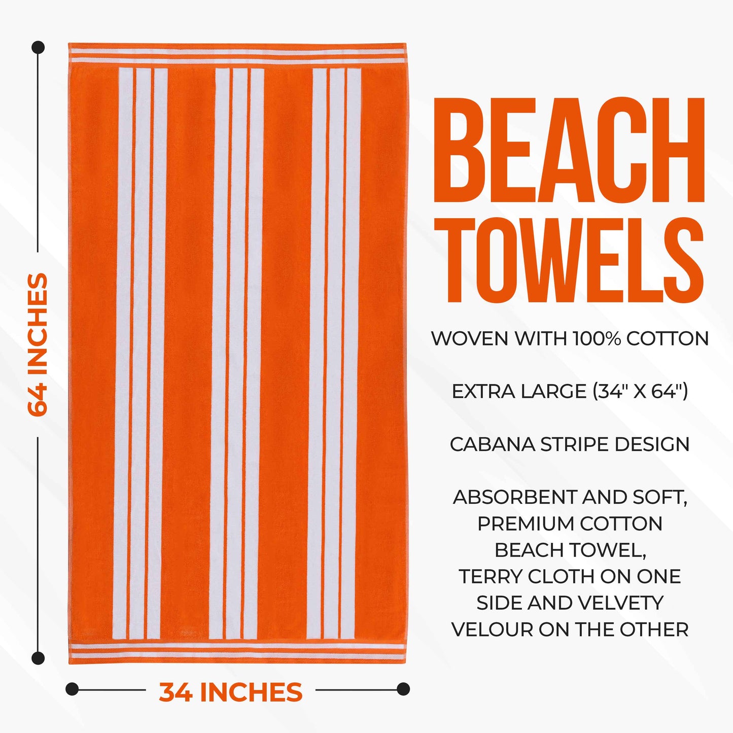 Striped Extra Large Oversized Absorbent Quick Dry Cotton Beach Towel