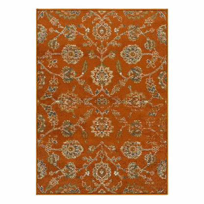 Brookshire Antique Traditional Floral Indoor Area Rug - Orange