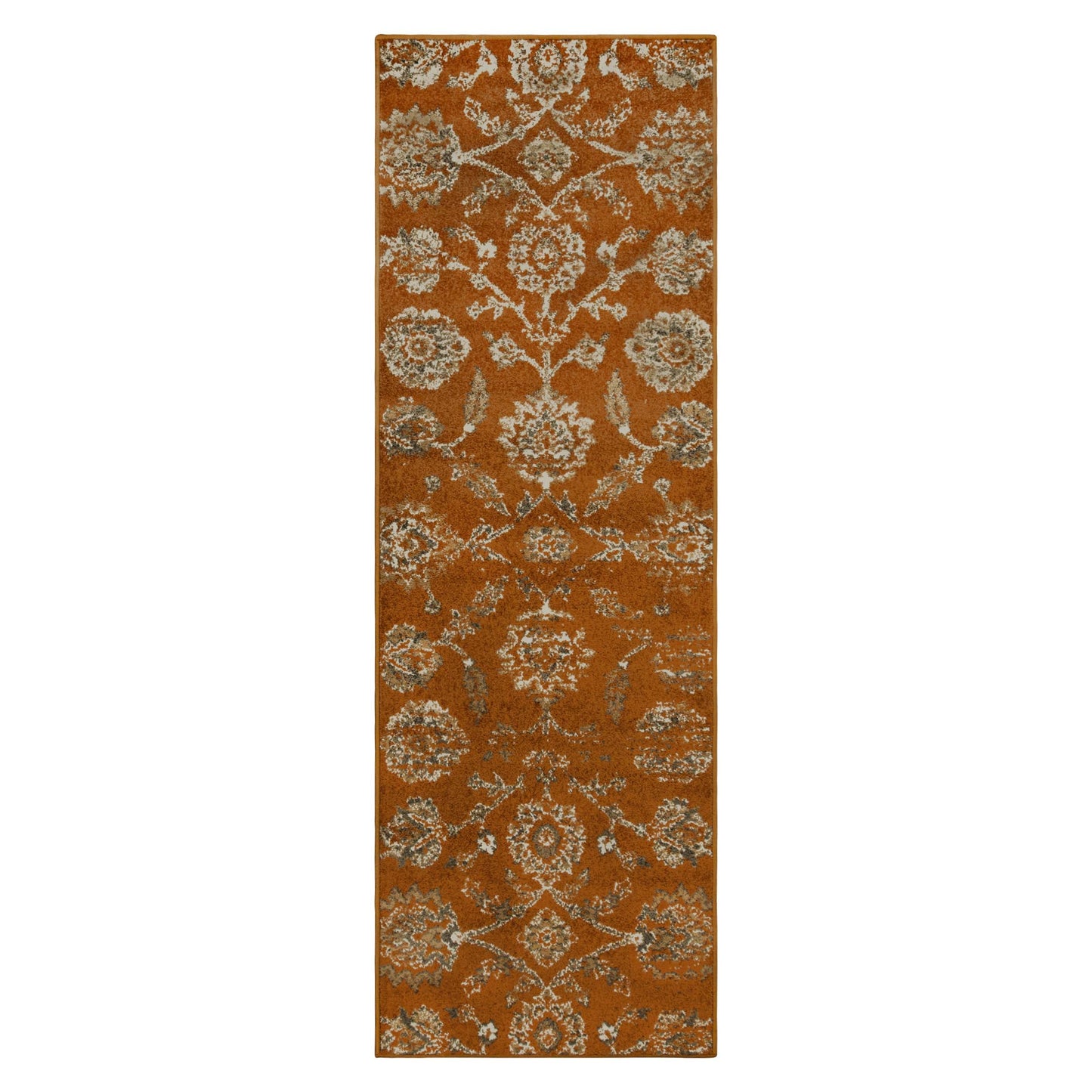 Brookshire Antique Traditional Floral Indoor Area Rug - Orange