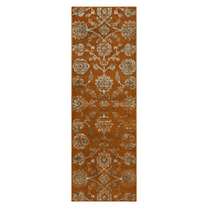 Brookshire Antique Traditional Floral Indoor Area Rug - Orange