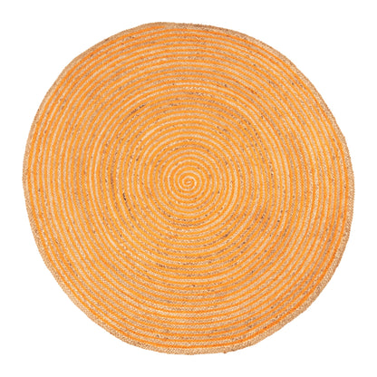 Braided Jute Reversible Round Indoor Outdoor Area Rug - Orange