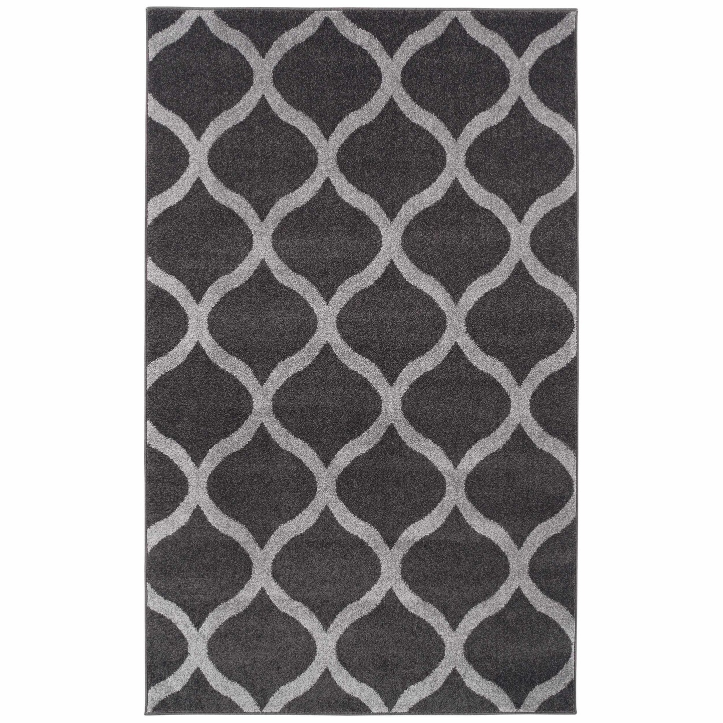 Superior Oversized Trellis Contemporary Area Rug - Grey/Silver