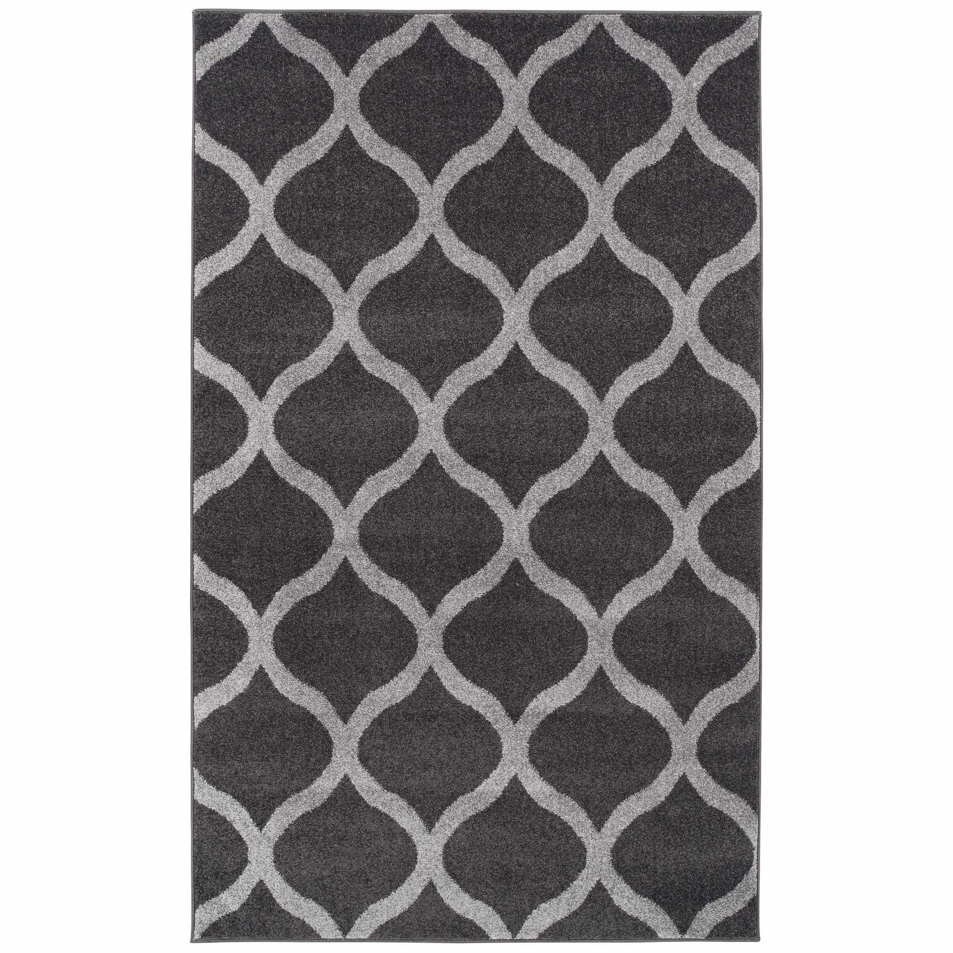 Superior Oversized Trellis Contemporary Area Rug - Grey/Silver