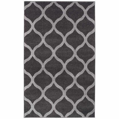 Superior Oversized Trellis Contemporary Area Rug - Grey/Silver