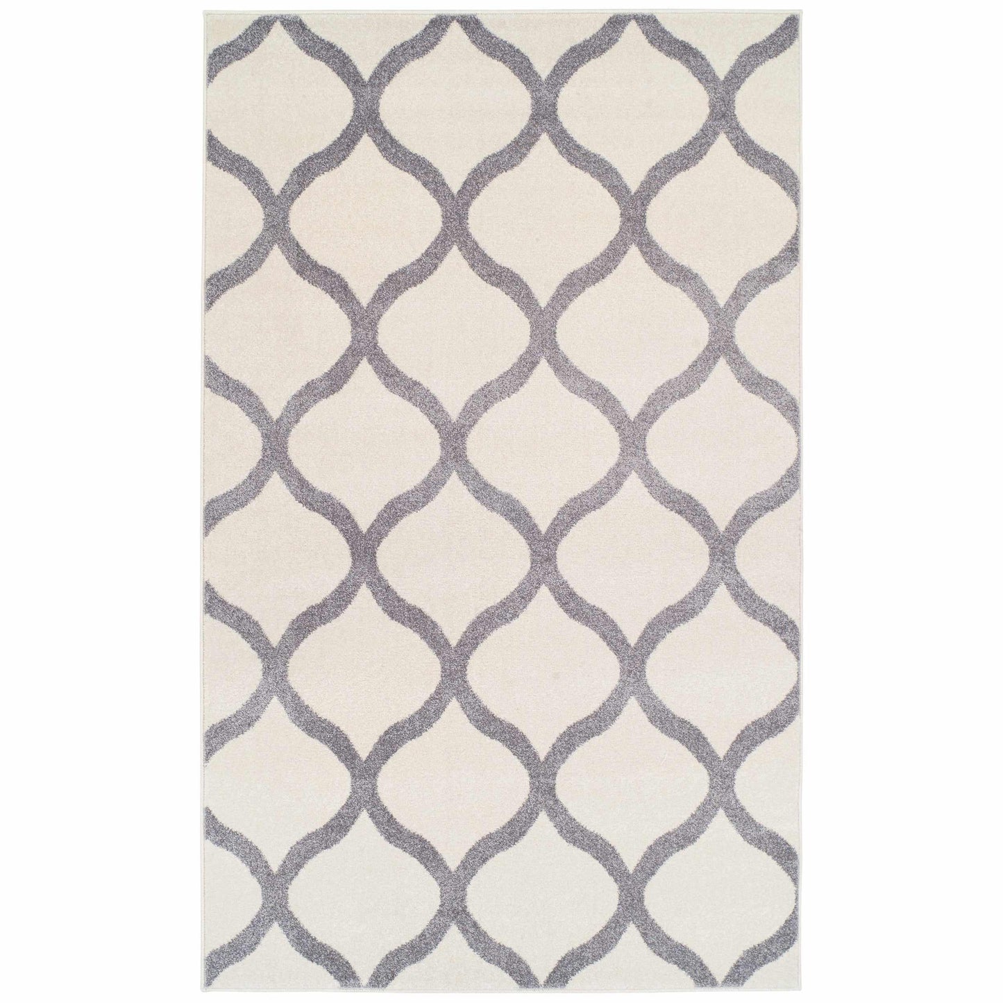 Superior Oversized Trellis Contemporary Area Rug - Silver/Grey