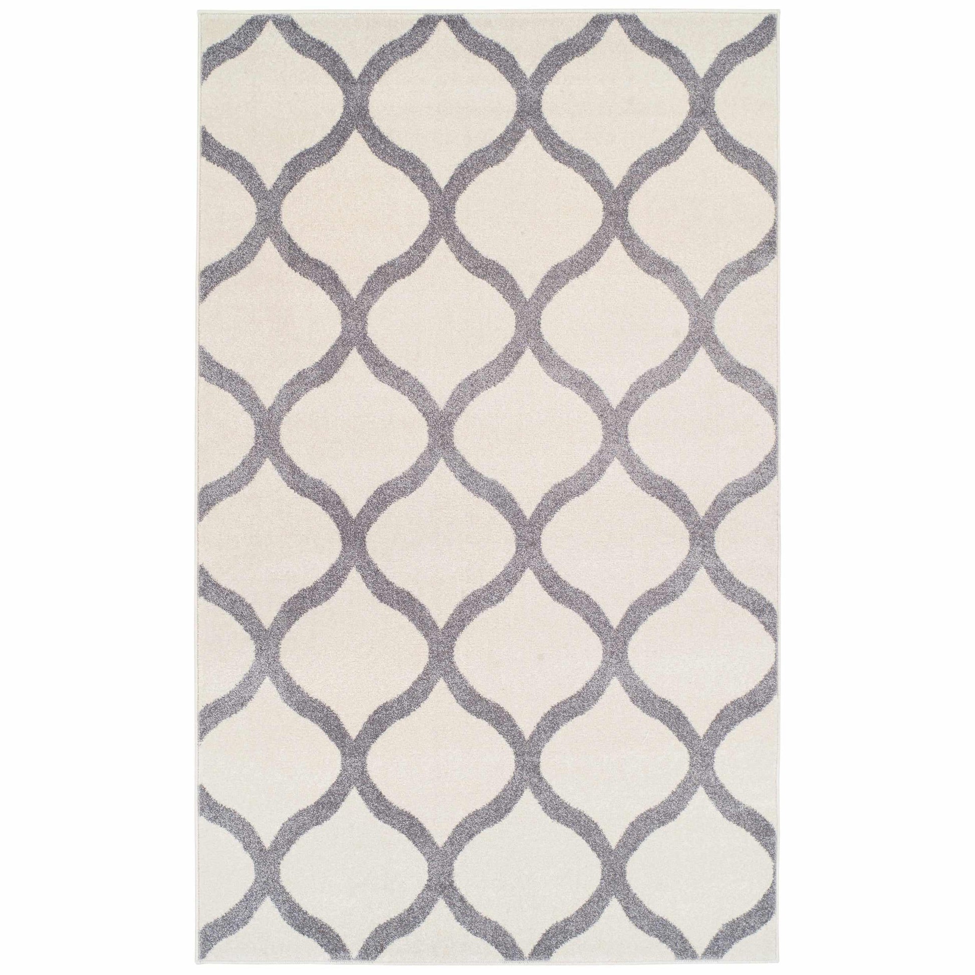 Superior Oversized Trellis Contemporary Area Rug - Silver/Grey