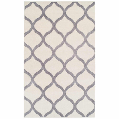 Superior Oversized Trellis Contemporary Area Rug - Silver/Grey